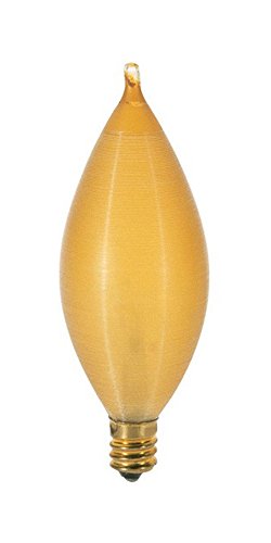 Satco S2706 25 Watt C11 Incandescent, Spun Amber, Candelabra Base, 120 Volts (Pack of 2)