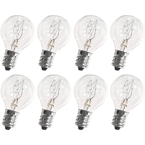 BlueStars G30 E12 20W Bulb for Middle Size Scentsy Warmers, Dimmable G30 Globe E12 Candelabra Base Clear Light Bulbs for Candle Wax Warmer, Long Last Lifespan – Pack of 8