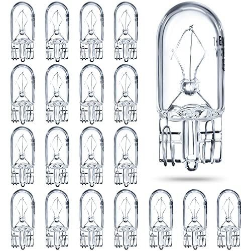 Honoson 1/4 Wedge Base 12V 5W Bulb Clear Krypton Light Bulb for Landscape, RV and Cabinet Lighting (20 Pieces)